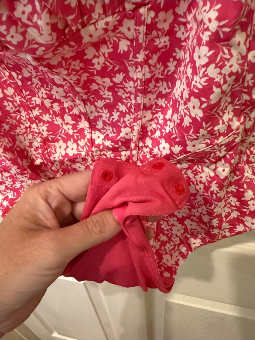 Zara NWT pink floral bustier bodysuit, medium - Picture 5 of 7